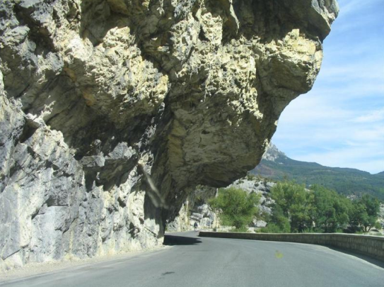 Typical road in the Alpes-de-Haute Provence region, France
