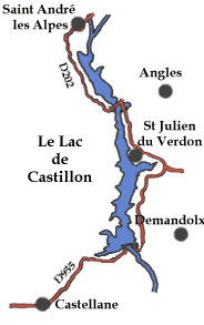 The lake of Castillon in the Verdon Gorges